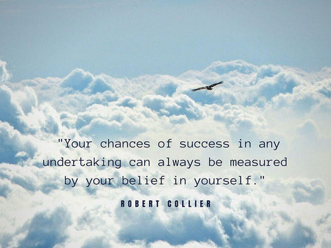 Robert Collier Quote: Chances of Success White Modern Wood Framed Art Print with Double Matting by ArtsyQuotes