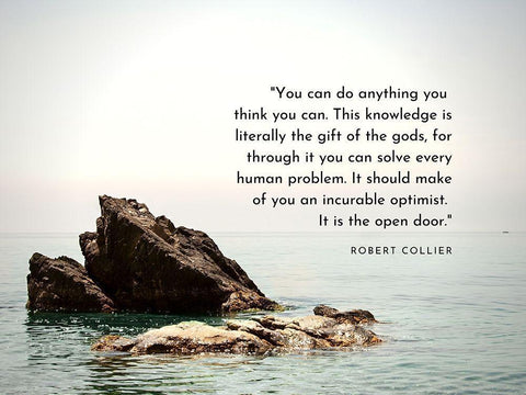 Robert Collier Quote: Gift of the Gods White Modern Wood Framed Art Print with Double Matting by ArtsyQuotes