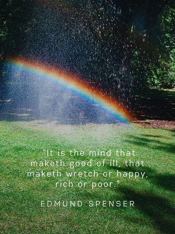 Edmund Spenser Quote: Rich or Poor White Modern Wood Framed Art Print with Double Matting by ArtsyQuotes