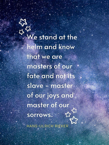 Hans-Ulrich Rieker Quote: We Stand White Modern Wood Framed Art Print with Double Matting by ArtsyQuotes