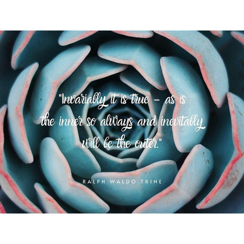 Ralph Waldo Trine Quote: Inevitably Black Modern Wood Framed Art Print with Double Matting by ArtsyQuotes