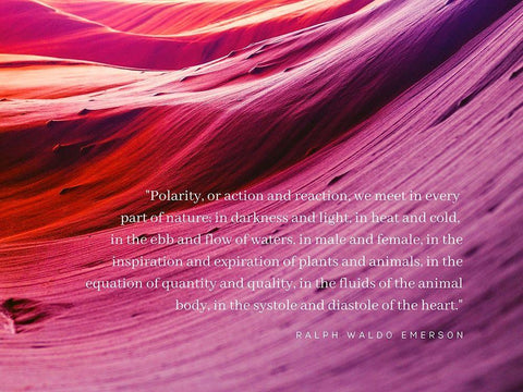 Ralph Waldo Emerson Quote: Polarity White Modern Wood Framed Art Print with Double Matting by ArtsyQuotes