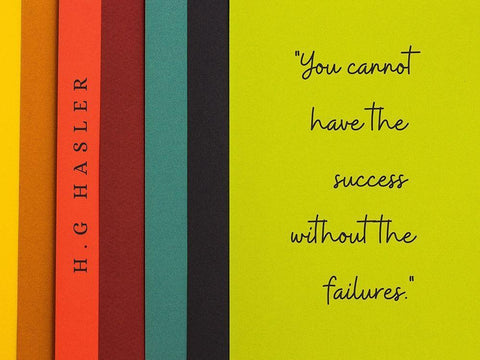 H.G Hasler Quote: Success without Failures Black Ornate Wood Framed Art Print with Double Matting by ArtsyQuotes