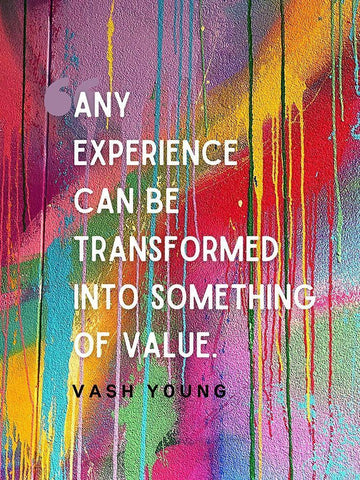 Vash Young Quote: Any Experience White Modern Wood Framed Art Print with Double Matting by ArtsyQuotes