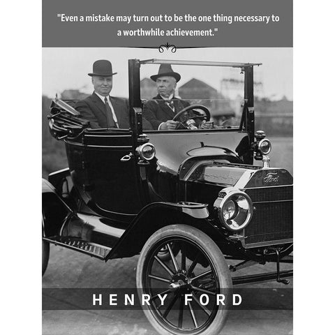 Henry Ford Quote: Worthwhile Achievement Black Modern Wood Framed Art Print with Double Matting by ArtsyQuotes