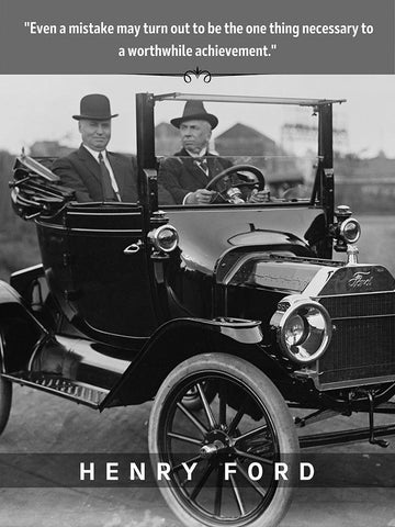 Henry Ford Quote: Worthwhile Achievement Black Ornate Wood Framed Art Print with Double Matting by ArtsyQuotes