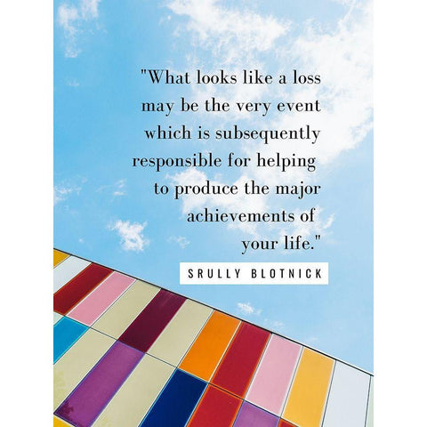 Srully Blotnick Quote: Achievement Black Modern Wood Framed Art Print with Double Matting by ArtsyQuotes