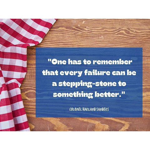 Colonel Harland Sanders Quote: Every Failure Gold Ornate Wood Framed Art Print with Double Matting by ArtsyQuotes