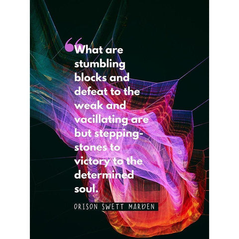 Orison Swett Marden Quote: Stumbling Blocks Gold Ornate Wood Framed Art Print with Double Matting by ArtsyQuotes