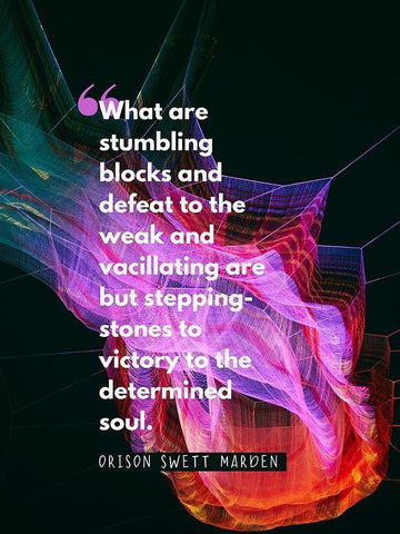 Orison Swett Marden Quote: Stumbling Blocks Black Ornate Wood Framed Art Print with Double Matting by ArtsyQuotes