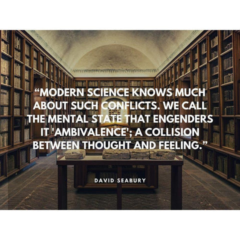 David Seabury Quote: Modern Science Gold Ornate Wood Framed Art Print with Double Matting by ArtsyQuotes