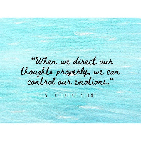 W. Clement Stone Quote: Emotions White Modern Wood Framed Art Print by ArtsyQuotes