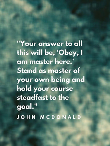 John McDonald Quote: I am Master White Modern Wood Framed Art Print with Double Matting by ArtsyQuotes