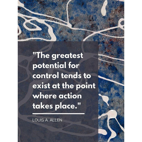 Louis A. Allen Quote: Control White Modern Wood Framed Art Print by ArtsyQuotes