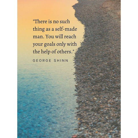 George Shinn Quote: Self Made Man Gold Ornate Wood Framed Art Print with Double Matting by ArtsyQuotes