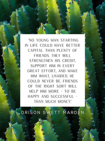 Orison Swett Marden Quote: Plenty of Friends White Modern Wood Framed Art Print with Double Matting by ArtsyQuotes