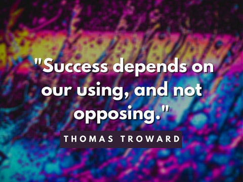 Thomas Troward Quote: Success Depends White Modern Wood Framed Art Print with Double Matting by ArtsyQuotes
