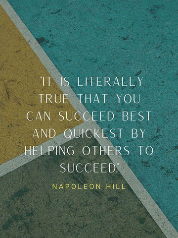 Napoleon Hill Quote: Helping Others White Modern Wood Framed Art Print with Double Matting by ArtsyQuotes