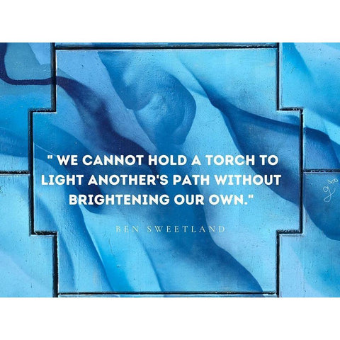 Ben Sweetland Quote: Torch to Light White Modern Wood Framed Art Print by ArtsyQuotes