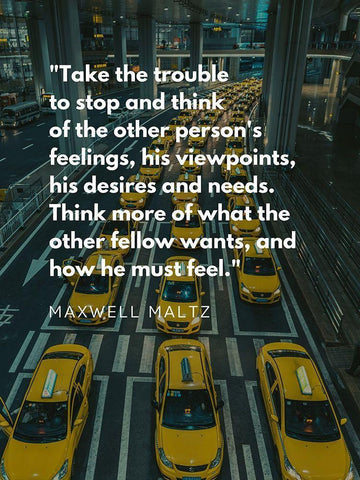 Maxwell Maltz Quote: Desires and Needs White Modern Wood Framed Art Print with Double Matting by ArtsyQuotes