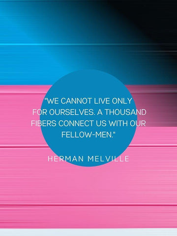 Herman Melville Quote: Thousand Fibers White Modern Wood Framed Art Print with Double Matting by ArtsyQuotes
