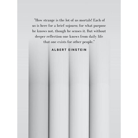 Albert Einstein Quote: Purpose White Modern Wood Framed Art Print by ArtsyQuotes