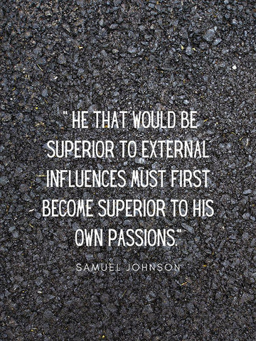 Samuel Johnson Quote: External Influences White Modern Wood Framed Art Print with Double Matting by ArtsyQuotes