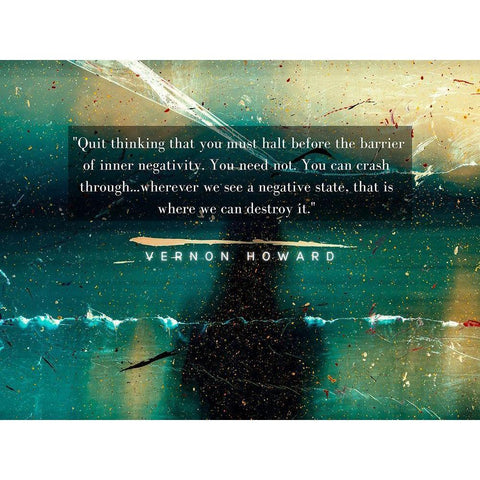 Vernon Howard Quote: Quit Thinking Gold Ornate Wood Framed Art Print with Double Matting by ArtsyQuotes