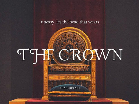 Shakespeare Quote: Uneasy Lies the Head Black Ornate Wood Framed Art Print with Double Matting by ArtsyQuotes