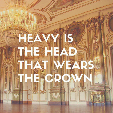 Artsy Quotes Quote: Heavy is the Head White Modern Wood Framed Art Print with Double Matting by ArtsyQuotes