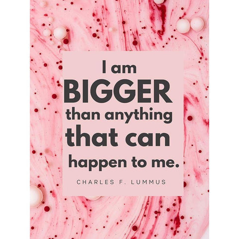 Charles F. Lummus Quote: I am Bigger White Modern Wood Framed Art Print by ArtsyQuotes