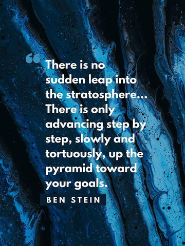 Ben Stein Quote: No Sudden Leap White Modern Wood Framed Art Print with Double Matting by ArtsyQuotes