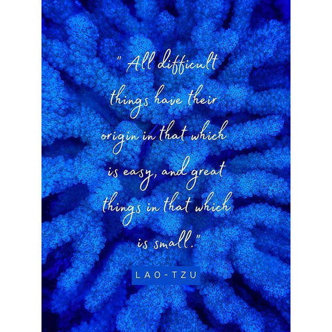 Lao-Tzu Quote: Difficult Things Black Modern Wood Framed Art Print with Double Matting by ArtsyQuotes