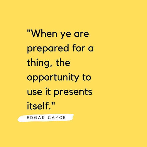 Edgar Cayce Quote: Prepared for a Thing White Modern Wood Framed Art Print by ArtsyQuotes