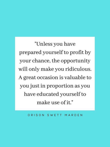 Orison Swett Marden Quote: Profit White Modern Wood Framed Art Print with Double Matting by ArtsyQuotes