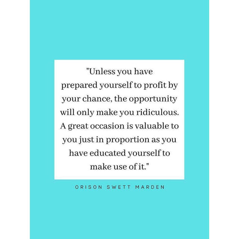 Orison Swett Marden Quote: Profit White Modern Wood Framed Art Print by ArtsyQuotes