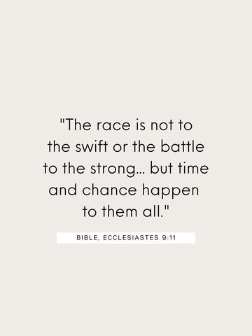 Bible Verse Quote ECCLESIASTES 9:11 Black Ornate Wood Framed Art Print with Double Matting by ArtsyQuotes
