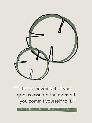 Mack R. Douglas Quote: Commit Yourself White Modern Wood Framed Art Print with Double Matting by ArtsyQuotes