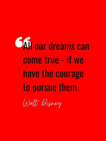 Walt Disney Quote: All of Our Dreams White Modern Wood Framed Art Print with Double Matting by ArtsyQuotes