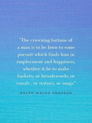 Ralph Waldo Emerson Quote: Crowning Fortune Black Ornate Wood Framed Art Print with Double Matting by ArtsyQuotes