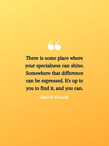 David Viscott Quote: Specialness Can Shine White Modern Wood Framed Art Print with Double Matting by ArtsyQuotes