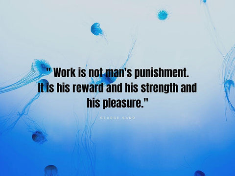 George Sand Quote: Mans Punishment White Modern Wood Framed Art Print with Double Matting by ArtsyQuotes