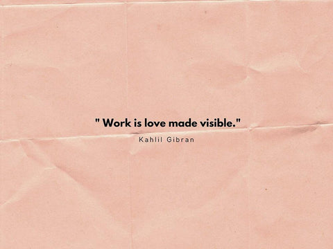 Kahlil Gibran Quote: Work is Love Black Ornate Wood Framed Art Print with Double Matting by ArtsyQuotes