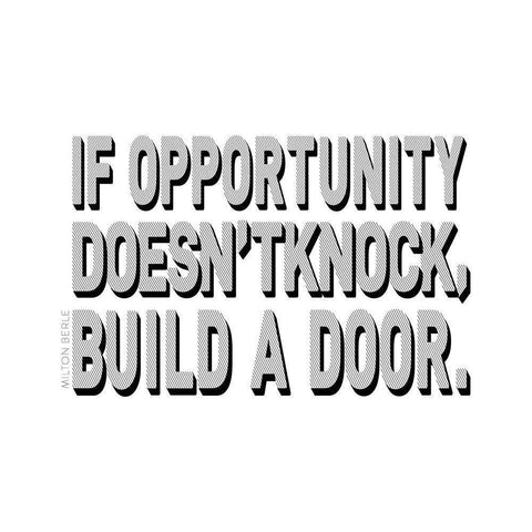 Milton Berle Quote: Build a Door Gold Ornate Wood Framed Art Print with Double Matting by ArtsyQuotes