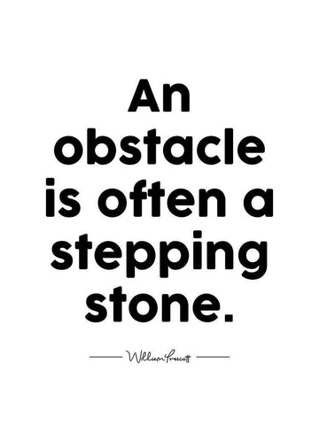 William Prescott Quote: Stepping Stone White Modern Wood Framed Art Print with Double Matting by ArtsyQuotes