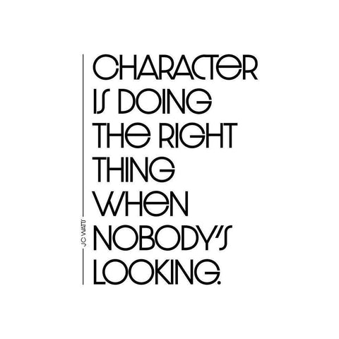 J.C. Watts Quote: Character Gold Ornate Wood Framed Art Print with Double Matting by ArtsyQuotes