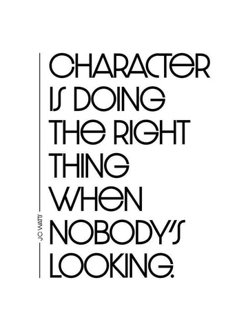 J.C. Watts Quote: Character White Modern Wood Framed Art Print with Double Matting by ArtsyQuotes