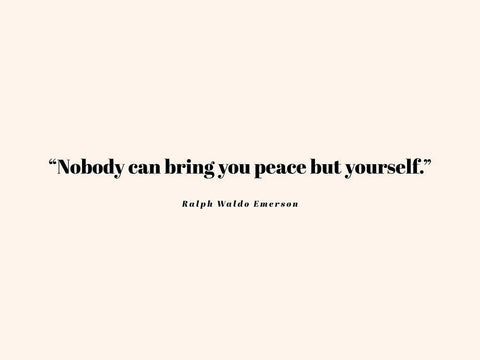 Ralph Waldo Emerson Quote: Bring You Peace White Modern Wood Framed Art Print with Double Matting by ArtsyQuotes