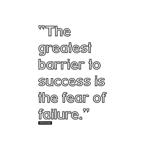 Eriksson Quote: Fear of Failure Black Modern Wood Framed Art Print by ArtsyQuotes