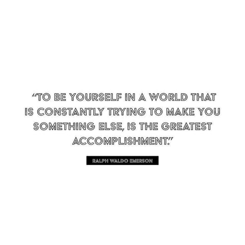 Ralph Waldo Emerson Quote: Greatest Accomplishment Black Modern Wood Framed Art Print with Double Matting by ArtsyQuotes